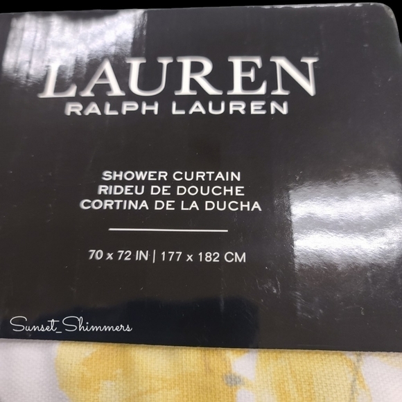 RALPH Lauren Yellow & Gray Floral Fabric Shower Curtain 70"x72" New - Picture 3 of 6